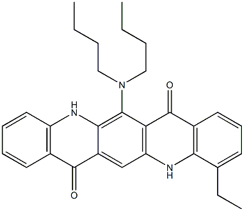 6-(Dibutylamino)-11-ethyl-5,12-dihydroquino[2,3-b]acridine-7,14-dione Structure