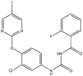 1-(2-Fluorobenzoyl)-3-[4-[(5-iodo-2-pyrimidinyl)oxy]-3-chlorophenyl]urea Struktur