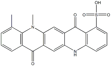 5,7,12,14-テトラヒドロ-11,12-ジメチル-7,14-ジオキソキノ[2,3-b]アクリジン-1-スルホン酸 化学構造式