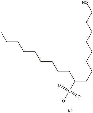 1-Hydroxyoctadecane-9-sulfonic acid potassium salt,,结构式