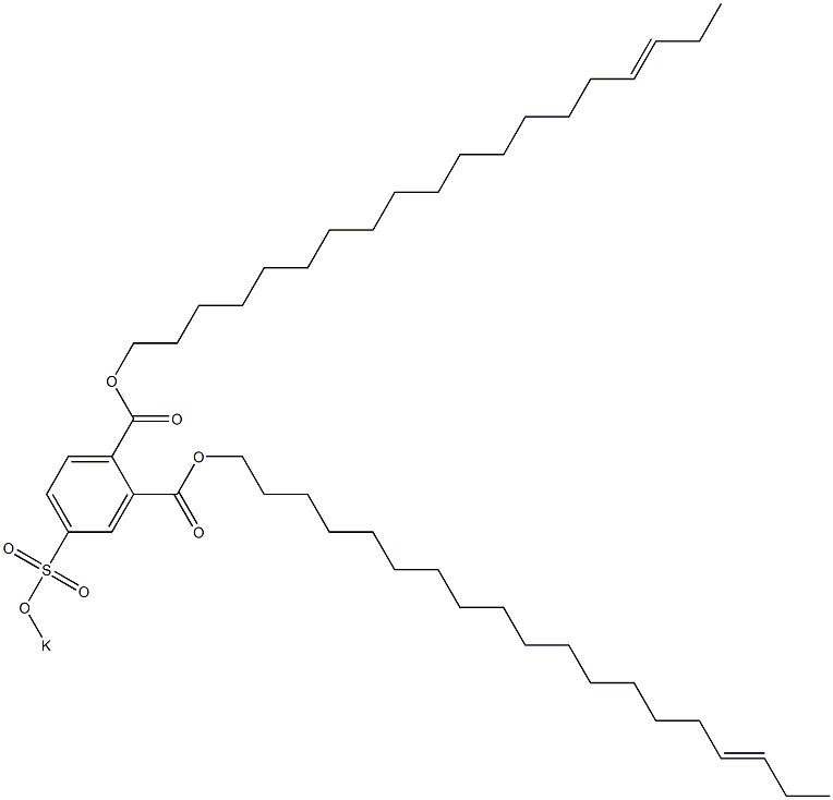4-(ポタシオスルホ)フタル酸ジ(16-ノナデセニル) 化学構造式
