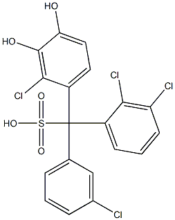 (3-Chlorophenyl)(2,3-dichlorophenyl)(2-chloro-3,4-dihydroxyphenyl)methanesulfonic acid 结构式