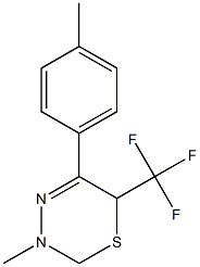 3,6-ジヒドロ-3-メチル-5-(p-トリル)-6-トリフルオロメチル-2H-1,3,4-チアジアジン 化学構造式