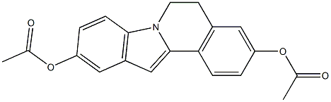 5,6-ジヒドロインドロ[2,1-a]イソキノリン-3,10-ジオールジアセタート 化学構造式