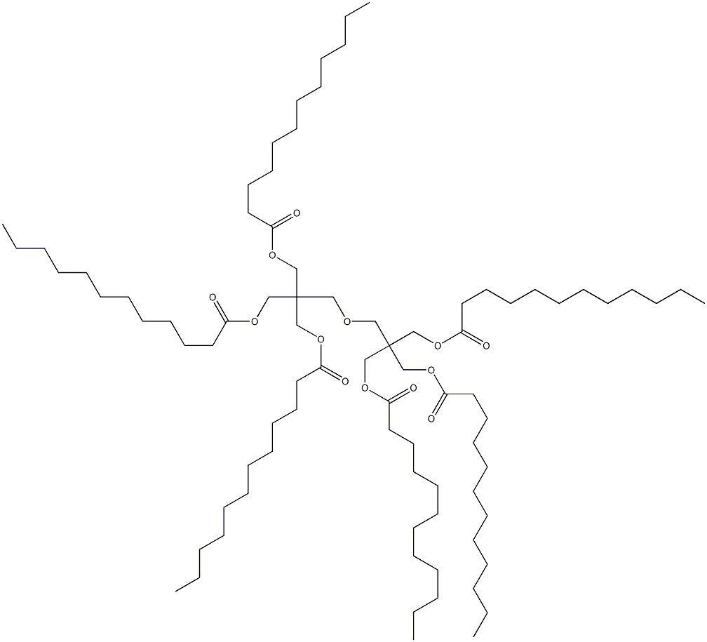 2,2'-[オキシビス(メチレン)]ビス[2-[(ドデカノイルオキシ)メチル]-1,3-プロパンジオールジドデカノアート] 化学構造式