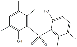 2,2'-ジヒドロキシ-3,5,5',6,6'-ペンタメチル[スルホニルビスベンゼン] 化学構造式