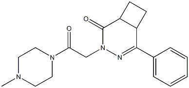 4,5-ジヒドロ-4,5-エチレン-6-フェニル-2-[2-オキソ-2-(4-メチルピペラジノ)エチル]ピリダジン-3(2H)-オン 化学構造式