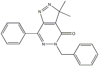 3,3-ジメチル-5-ベンジル-7-フェニル-3H-ピラゾロ[3,4-d]ピリダジン-4(5H)-オン 化学構造式