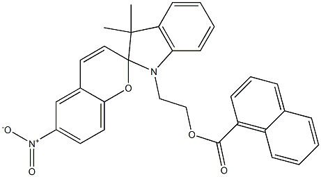 Naphthalene-1-carboxylic acid 2-[3,3-dimethyl-6'-nitrospiro[1H-indole-2(3H),2'-[2H-1]benzopyran]-1-yl]ethyl ester Structure