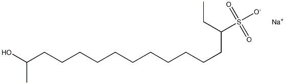 15-Hydroxyhexadecane-3-sulfonic acid sodium salt,,结构式