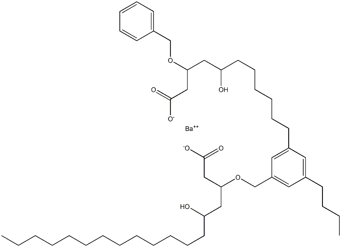 Bis(3-benzyloxy-5-hydroxystearic acid)barium salt 结构式