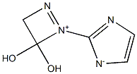 2-[(3,4-ジヒドロ-3,3-ジヒドロキシ-1,2-ジアゼト-2-イウム)-2-イル]-1H-イミダゾール-1-イド 化学構造式