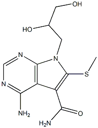 4-Amino-6-methylthio-7-(2,3-dihydroxypropyl)-7H-pyrrolo[2,3-d]pyrimidine-5-carboxamide