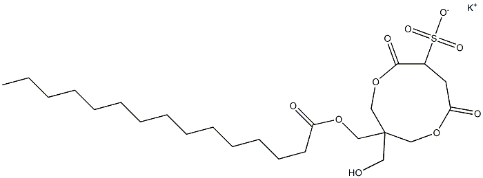 1-(1-Oxopentadecyloxymethyl)-1-(hydroxymethyl)-4,7-dioxo-3,8-dioxacyclononane-6-sulfonic acid potassium salt,,结构式