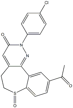 10-Acetyl-2-(4-chlorophenyl)-5,6-dihydro[1]benzothiepino[5,4-c]pyridazin-3(2H)-one 7-oxide,,结构式