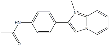 2-[4-アセチルアミノフェニル]-1-メチルイミダゾ[1,2-a]ピリジン-1-イウム 化学構造式