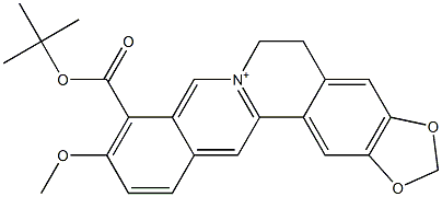 5,6-ジヒドロ-9-(tert-ブトキシカルボニル)-10-メトキシベンゾ[g]-1,3-ベンゾジオキソロ[5,6-a]キノリジニウム 化学構造式