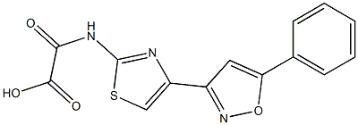 N-[4-[5-フェニル-3-イソオキサゾリル]-2-チアゾリル]オキサミド酸 化学構造式