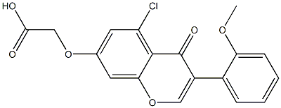 [(5-クロロ-3-(2-メトキシフェニル)-4-オキソ-4H-1-ベンゾピラン-7-イル)オキシ]酢酸 化学構造式