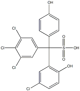 (3-クロロ-6-ヒドロキシフェニル)(3,4,5-トリクロロフェニル)(4-ヒドロキシフェニル)メタンスルホン酸 化学構造式