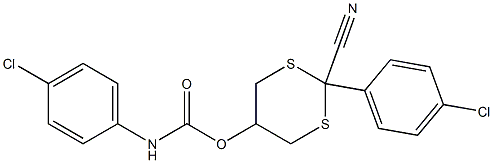 N-(4-Chlorophenyl)carbamic acid [2-cyano-2-(4-chlorophenyl)-1,3-dithian-5-yl] ester Structure