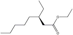 [R,(+)]-3-エチルオクタン酸エチル 化学構造式