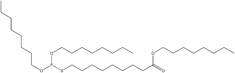 チオ亜りん酸O,O-ジオクチルS-(9-オクチルオキシ-9-オキソノニル) 化学構造式