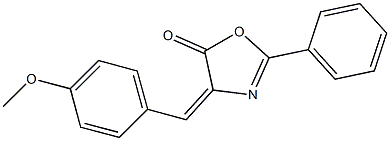 2-フェニル-4-[(E)-(4-メトキシフェニル)メチレン]-2-オキサゾリン-5-オン 化学構造式