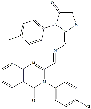 3-(4-Chlorophenyl)-2-[2-[(2,3,4,5-tetrahydro-3-(p-methylphenyl)-4-oxothiazole)-2-ylidene]hydrazonomethyl]quinazoline-4(3H)-one