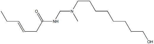 N-[[N-(8-Hydroxyoctyl)-N-methylamino]methyl]-3-hexenamide Struktur