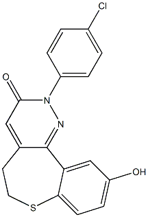 10-Hydroxy-2-(4-chlorophenyl)-5,6-dihydro[1]benzothiepino[5,4-c]pyridazin-3(2H)-one Struktur