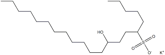 9-ヒドロキシヘニコサン-6-スルホン酸カリウム 化学構造式