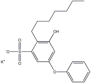 5-ヒドロキシ-4-ヘプチル[オキシビスベンゼン]-3-スルホン酸カリウム 化学構造式