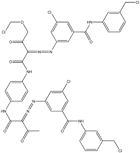 3,3'-[2-(クロロメトキシ)-1,4-フェニレンビス[イミノカルボニル(アセチルメチレン)アゾ]]ビス[N-[3-(クロロメチル)フェニル]-5-クロロベンズアミド] 化学構造式