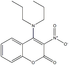 4-Dipropylamino-3-nitro-2H-1-benzopyran-2-one Struktur