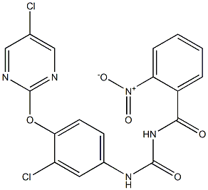 1-(2-ニトロベンゾイル)-3-[4-[(5-クロロ-2-ピリミジニル)オキシ]-3-クロロフェニル]尿素 化学構造式