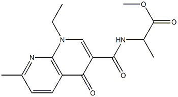 N-(1-Methoxycarbonylethyl)-1-ethyl-7-methyl-1,4-dihydro-4-oxo-1,8-naphthyridine-3-carboxamide Structure