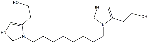 2,2'-(1,8-オクタンジイル)ビス(4-イミダゾリン-5,1-ジイル)ビスエタノール 化学構造式
