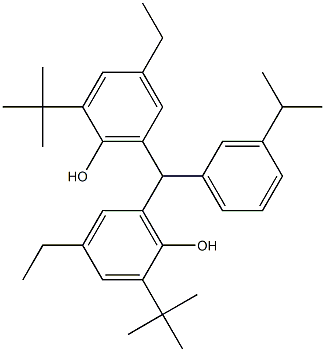 6,6'-(3-Isopropylbenzylidene)bis(2-tert-butyl-4-ethylphenol) 结构式