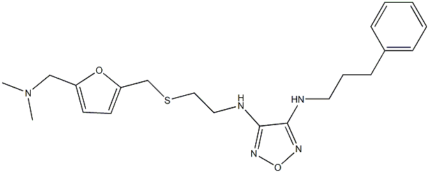 3-[[2-[[[5-[(Dimethylamino)methyl]furan-2-yl]methyl]thio]ethyl]amino]-4-(3-phenylpropylamino)furazan 结构式