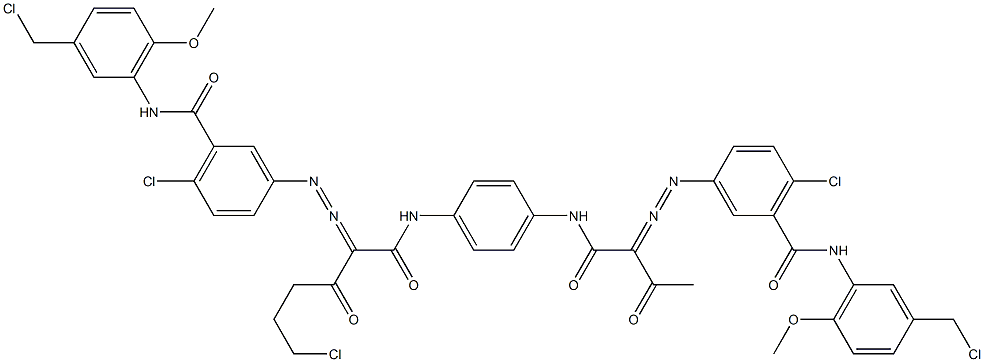  3,3'-[2-(2-Chloroethyl)-1,4-phenylenebis[iminocarbonyl(acetylmethylene)azo]]bis[N-[3-(chloromethyl)-6-methoxyphenyl]-6-chlorobenzamide]