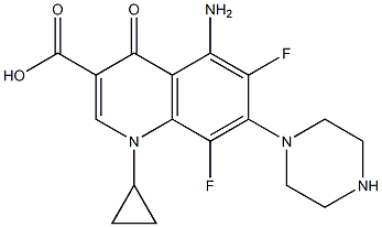  1-Cyclopropyl-4-oxo-5-amino-6,8-difluoro-1,4-dihydro-7-piperazinoquinoline-3-carboxylic acid