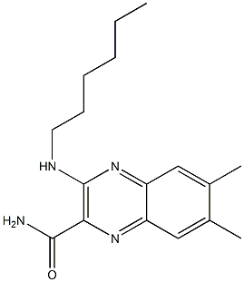 6,7-Dimethyl-3-(hexylamino)quinoxaline-2-carboxamide,,结构式