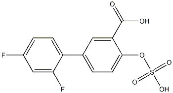 4-スルホオキシ-2',4'-ジフルオロ-1,1'-ビフェニル-3-カルボン酸 化学構造式