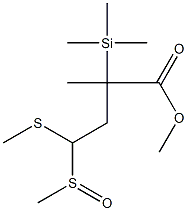 2-メチル-4-(メチルチオ)-4-(メチルスルフィニル)-2-(トリメチルシリル)ブタン酸メチル 化学構造式