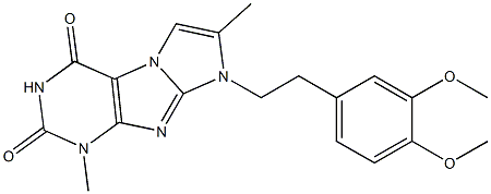 1,7-Dimethyl-8-(3,4-dimethoxyphenethyl)-1H-imidazo[2,1-f]purine-2,4(3H,8H)-dione Structure