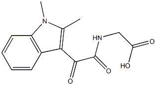 N-[(1-Methyl-2-methyl-1H-indol-3-yl)carbonylcarbonyl]glycine Structure