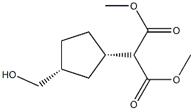 Dimethyl [(1S,3R)-3-hydroxymethylcyclopentan-1-yl]malonate,,结构式