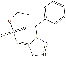 4-ベンジル-5-エトキシスルホニルイミノ-4,5-ジヒドロ-1,2,3,4-チアトリアゾール 化学構造式