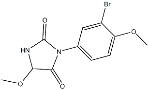 5-Methoxy-3-(3-bromo-4-methoxyphenyl)imidazolidine-2,4-dione Struktur